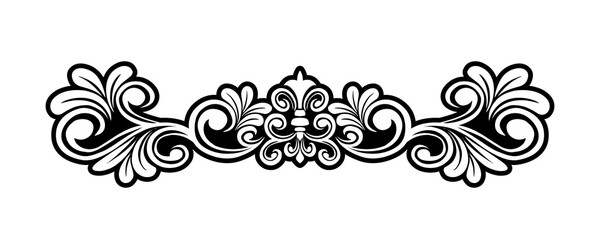 Ornament floral design element for frame, border, and wedding with vintage style