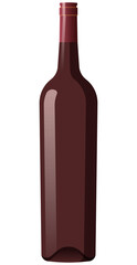 Wine bottle isolated PNG. Bottle of red wine without label