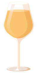 Glass of white wine. Alcohol drink isolated PNG