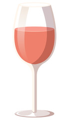 Glass of rose wine. Alcohol drink isolated PNG