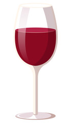 Glass of red wine. Alcohol drink isolated PNG