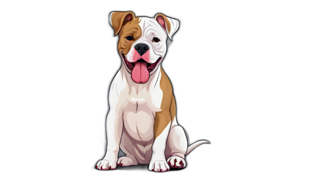 American Bulldog puppy, vector , sticker
