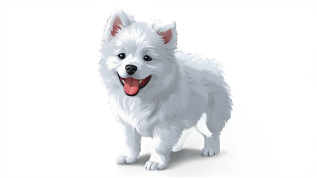 American Eskimo Dog puppy, vector , sticker, transparent