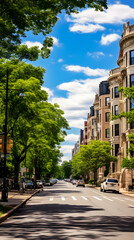 A Serene Street View in Nation's Capital: Washington DC embodies Architectural Elegance and Natural Splendor