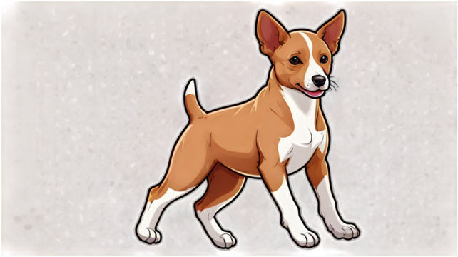 Basenji puppy, vector , sticker