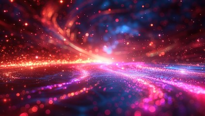 Naklejka premium Abstract Cosmic Landscape with Vibrant Colors