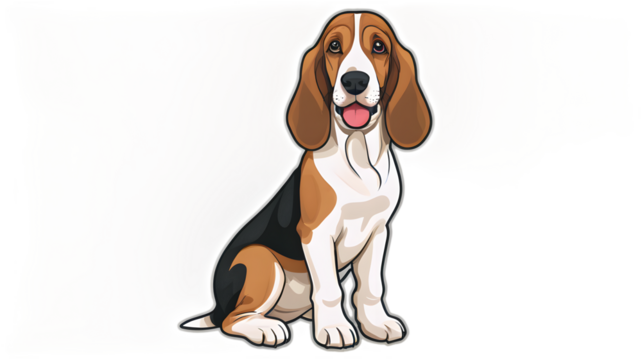 Basset Hound puppy, vector , sticker