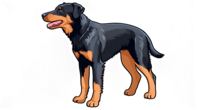 Beauceron puppy, vector , sticker