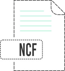 NCF  File format icon dashed outline