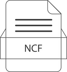 NCF  File icon black outline
