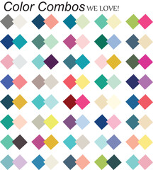 Color Combination Set of vector palette, modern color schemes and combinations. Collection of matching colors