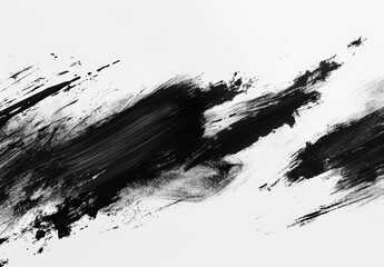 A white background is surrounded by black oil brush strokes