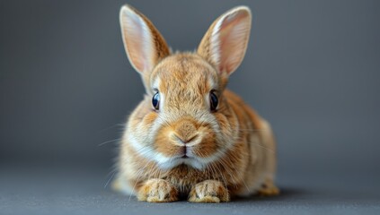 Close-up Portrait of a Brown Bunny