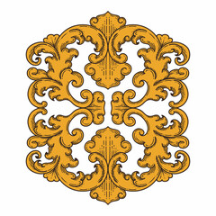 Isolated ornamental design. Ornamental elements for your designs. Floral carving decoration for postcards, invitations, social media or wedding.