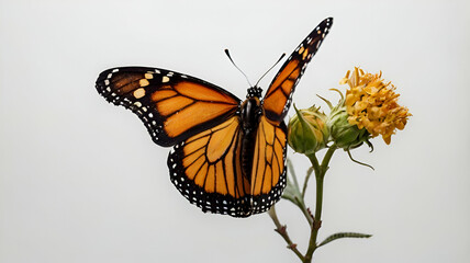 Obraz premium Beautiful monarch butterfly made with water colors on white background
