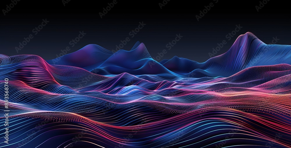 Poster dot point connect with gradient line and intricate wave line design, internationalization social net