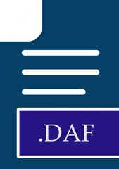 Fototapeta premium DAF File format icon fill inside