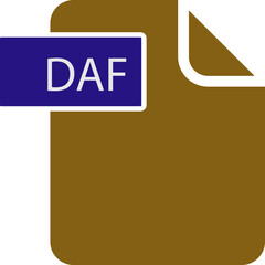 DAF File format icon rounded shapes and spacing