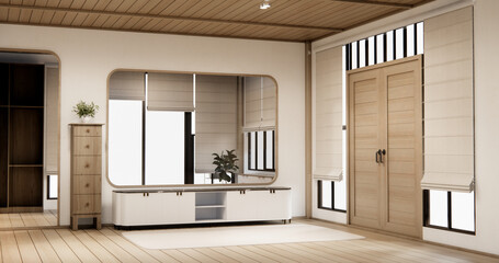 Japan style Big living area in luxury room japan style decoration.3D rendering