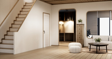 Minimal sofa armchair on interior design modern living room  contemporary style.