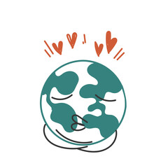 hand drawn doodle doodle earth with love sign