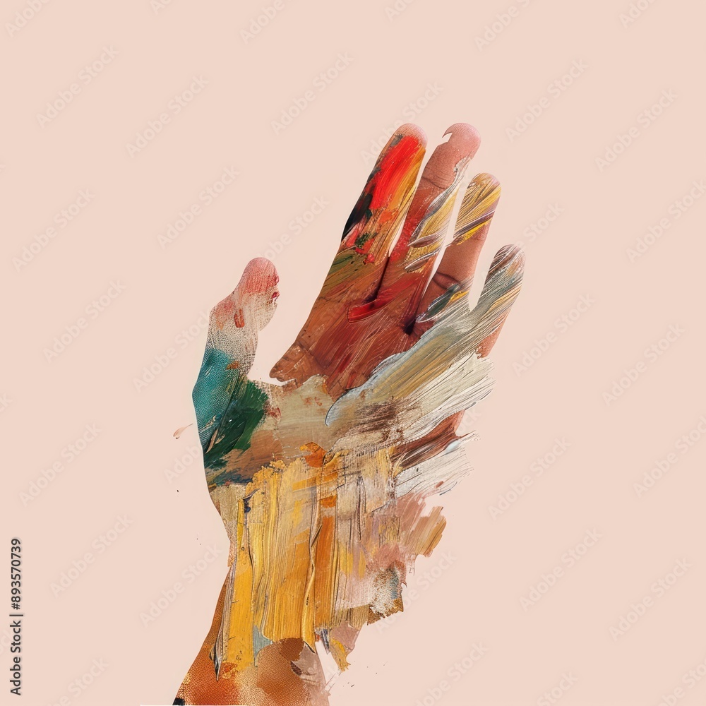 Canvas Prints painting hand art abstract.