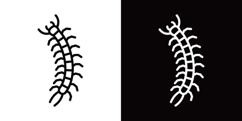 ムカデのシンプルな線画アイコン
