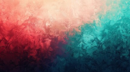 Fototapeta premium Vibrant red and teal background with fluid textures and dreamy blur