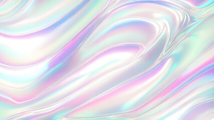 Obraz premium Holographic background light refraction texture overlay effect for photo and mockups. Organic drop diagonal holographic flare on a white wall. Shadows for natural light effects. Blurred rainbow light 
