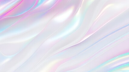 Fototapeta premium Holographic background light refraction texture overlay effect for photo and mockups. Organic drop diagonal holographic flare on a white wall. Shadows for natural light effects. Blurred rainbow light 