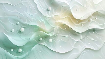 Obraz premium Background with white crumpled texture green and blue gradients and light reflections