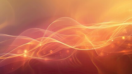 Tranquil wallpaper with muted orange tones bokeh lights and wave-like patterns