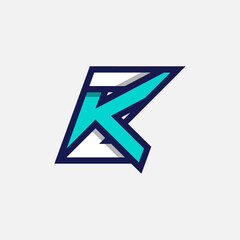 Initial Letter KZ or ZK Logo, Monogram Logo letter K with Z combination, design logo template element, vector illustration