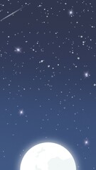 sky with moon and stars background