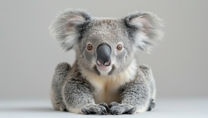 Naklejka premium A Curious Koala Looking Directly at the Camera