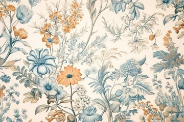 Solid toile wallpaper of floral at the beach pattern plant art.