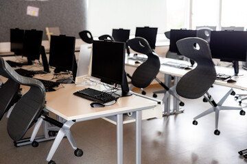 Computer science class in an educational institution during the holidays.