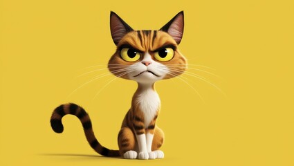 Cute domestic cat with green eyes looking directly at the camera