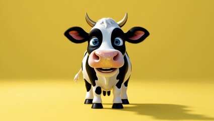 Obraz premium Cute cartoon cow illustration isolated on white background