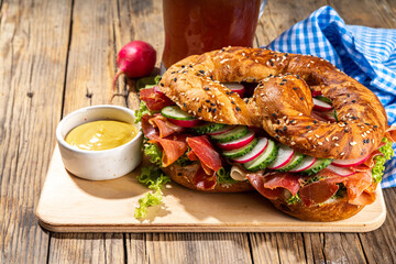 Oktoberfest pretzel sandwich