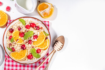 Christmas cranberry orange oatmeal