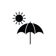 umbrella icon, sun icon vector summer sign
