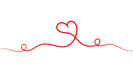 One continuous drawing of heart and color shape love sign. Thin contour and romantic symbol for greeting card and web banner. Doodle outline no background. Editable stroke. vector illustration