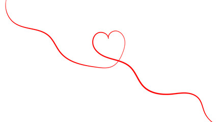 One continuous drawing of heart and color shape love sign. Thin contour and romantic symbol for greeting card and web banner. Doodle outline no background. Editable stroke. vector illustration