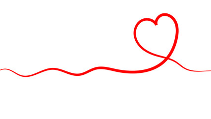 One continuous drawing of heart and color shape love sign. Thin contour and romantic symbol for greeting card and web banner. Doodle outline no background. Editable stroke. vector illustration