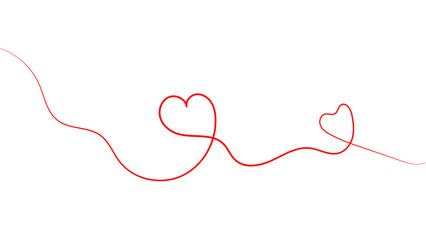 One continuous drawing of heart and color shape love sign. Thin contour and romantic symbol for greeting card and web banner. Doodle outline no background. Editable stroke. vector illustration