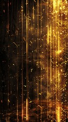 Naklejka premium Digital rain cascading with warm brown hues