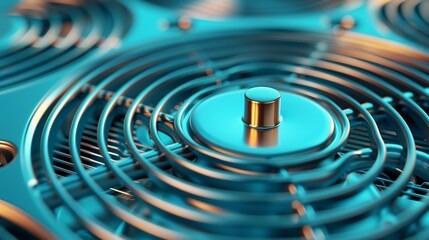 Abstract Blue and Gold Circular Pattern.