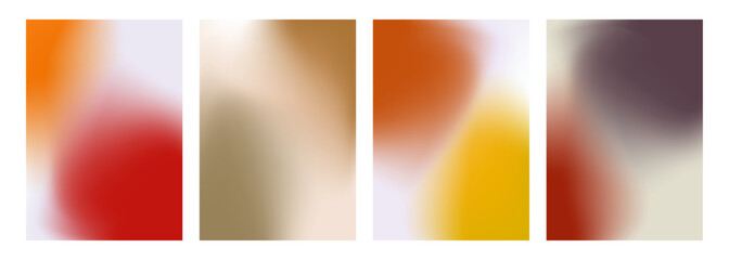 Obraz premium Autumn gradients. Defocused bright colored abstract backgrounds. Blurred vibrant colors for Fall season creative graphic design. Vector illustration.