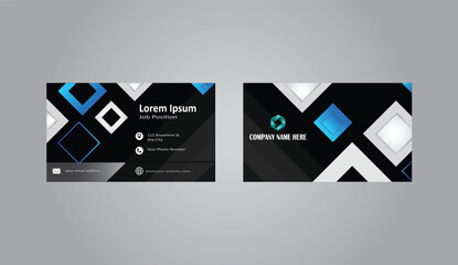 Sleek blue gradient business card vector with a modern design. Perfect for creating a professional, stylish, and memorable brand impression.